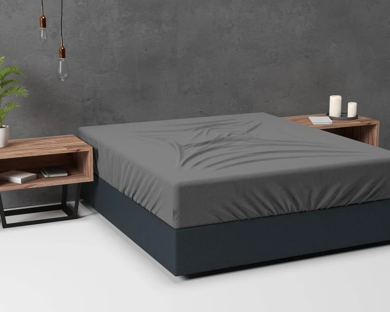 Flanel Basic Spannbettlaken Anthrazit 140 x 200 cm