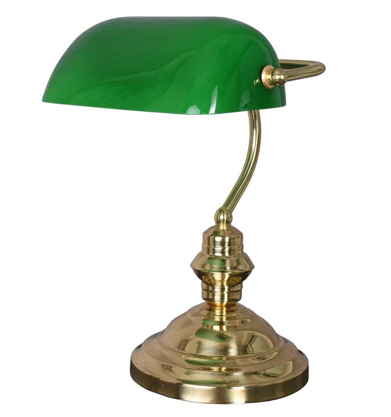 Banker Lampe Schreibtischlampe Vintage Grün