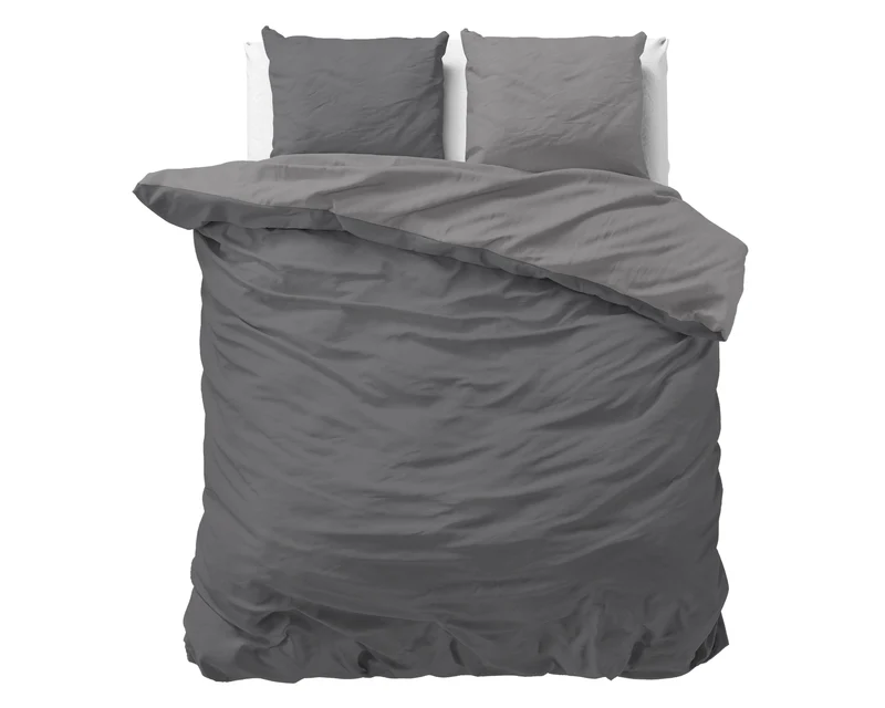 Bettbezug Double Face Grau/Anthrazit 240 x 220 cm