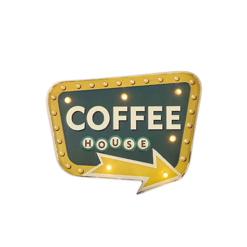 3D Retro Leuchtschild COFFEE HOUSE