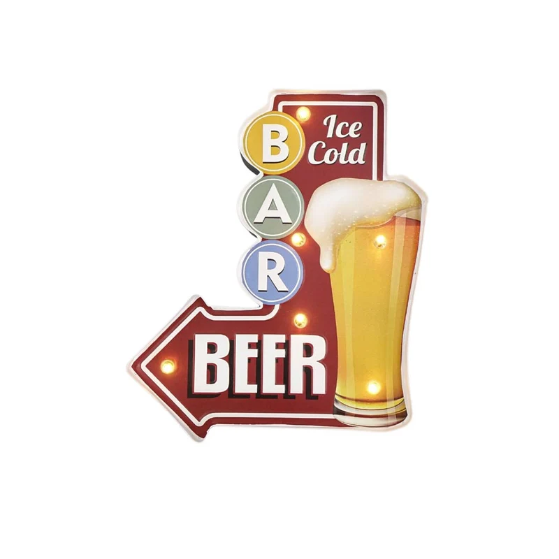 3D Leuchtschild Retro BAR
