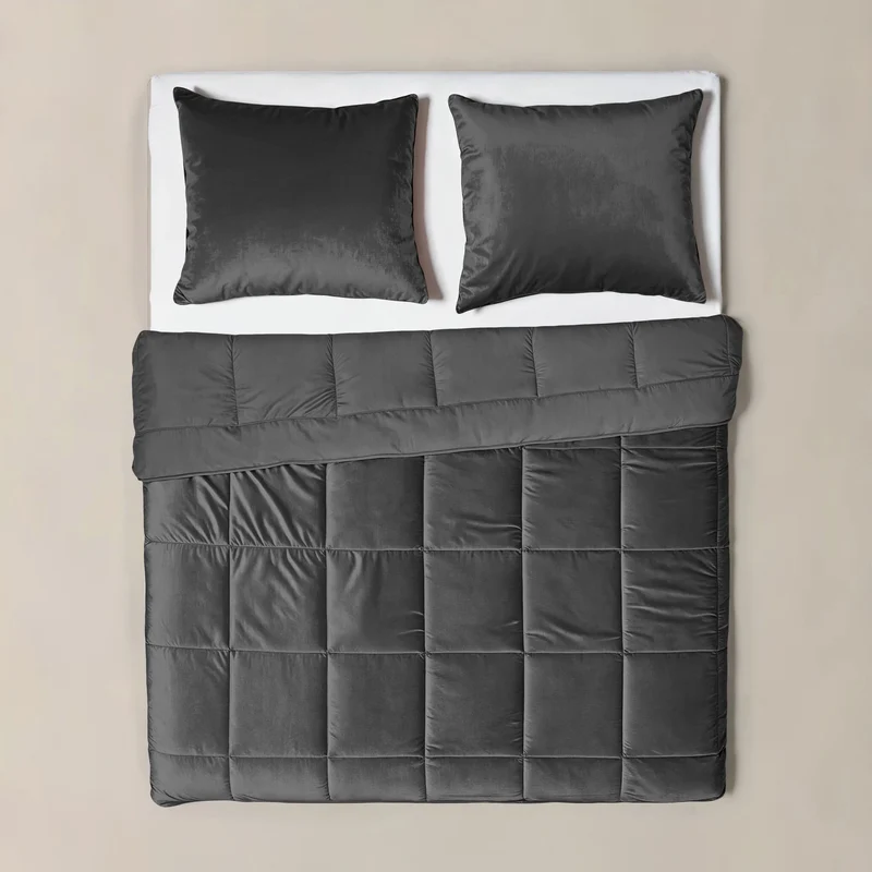 Lazy Velvet Bettdecke Anthrazit