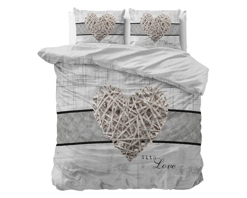 Home Is Heart Bettbezug 140x200/220 cm Weiss
