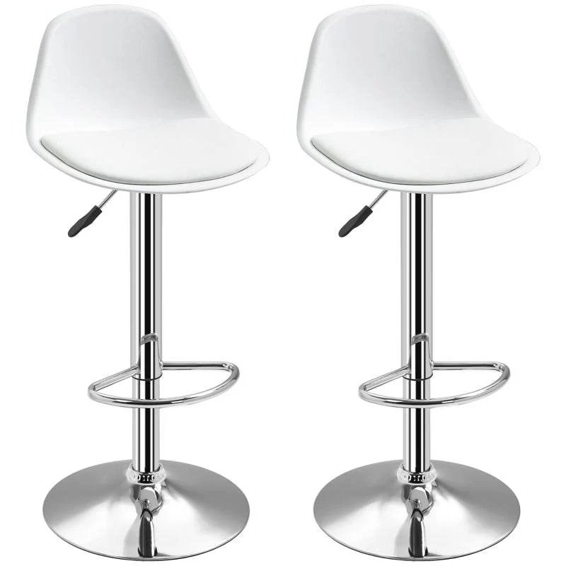 2er Set Barhocker höhenverstellbar weiss
