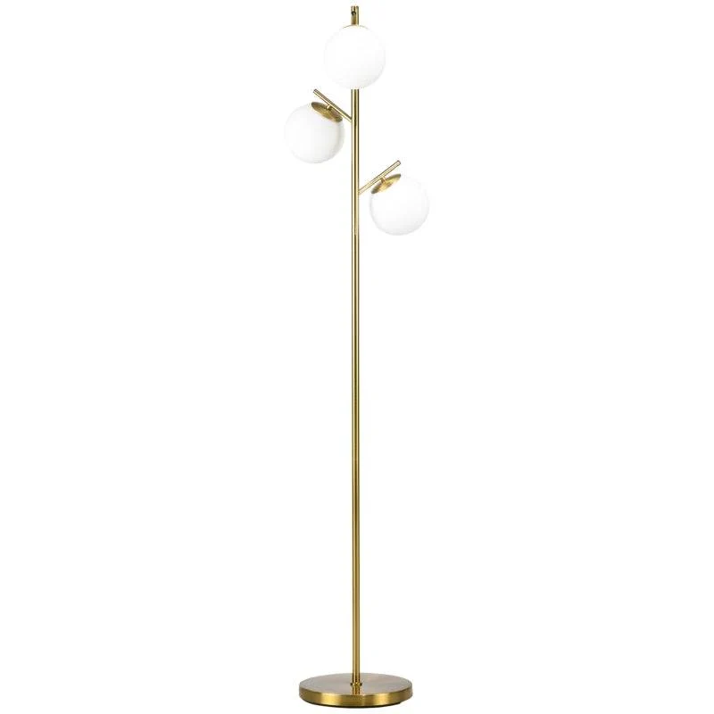 Stehleuchte 3 Lampenschirmen Gold