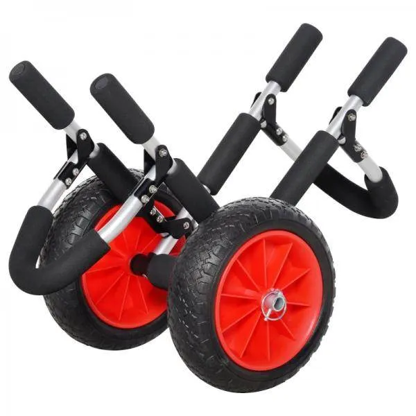 Kanuwagen Kajakwagen Surfwagen klappbar gepolstert PU-Reifen Alu Silber bis 45 kg