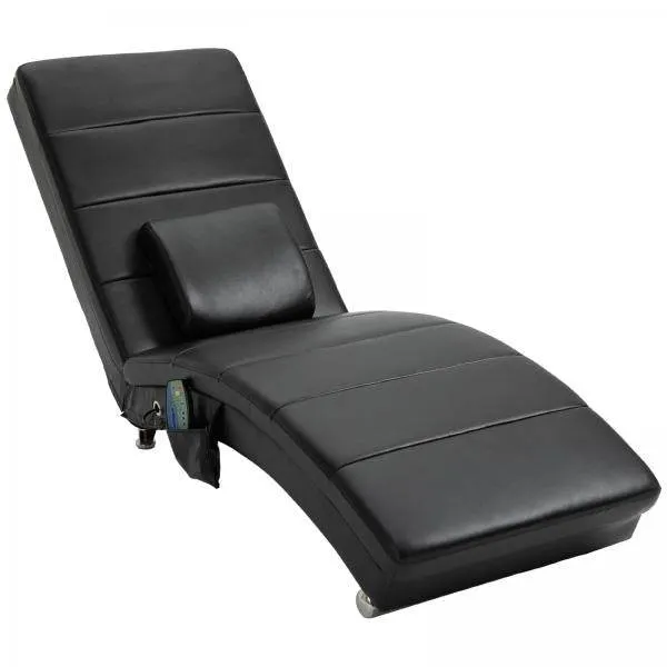 Liegesessel Fernsehsessel mit Zero-G Lounge Kunstleder Massage MDF Metall Schwarz