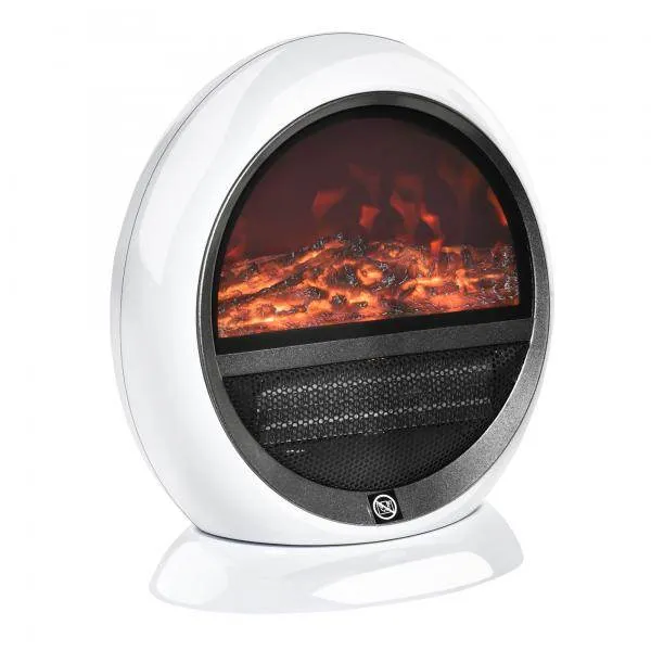 Mini LED Elektrokamin Standkamin mit Flammeneffekt Weiss