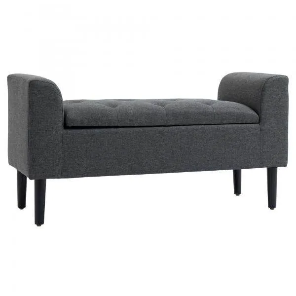 Sitzbank Dunkelgrau Schwarz 116 cm x 44 cm x 58 cm