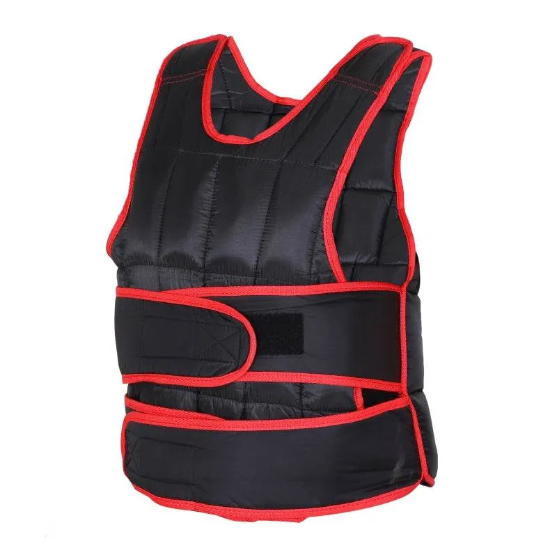 20 kg Trainingsweste einstellbare Gewichtsweste Schwarz+Rot