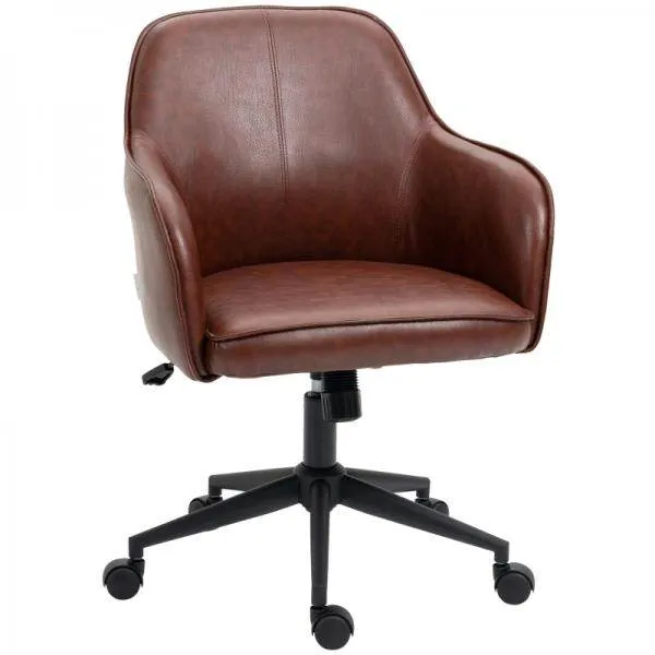 Bürostuhl, höhenverstellbar, Drehfunktion, 58,5 cm x 62 cm x 91 cm, Braun