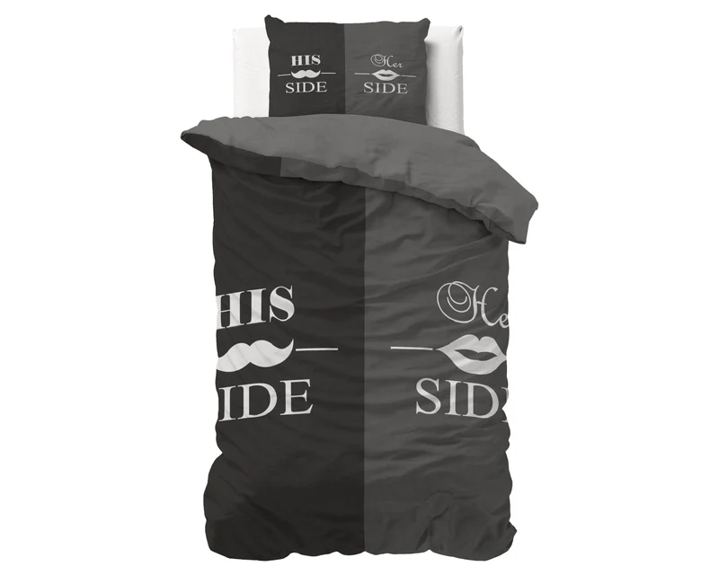 Bettbezug His and Her side 3 Schwarz 140x220 cm
