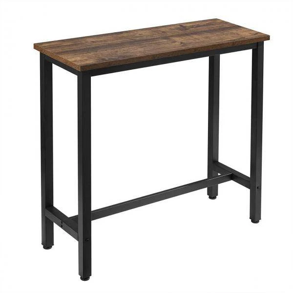 Bartisch aus Metall, Tischplatte aus MDF, 100x40x100 cm holz vintage