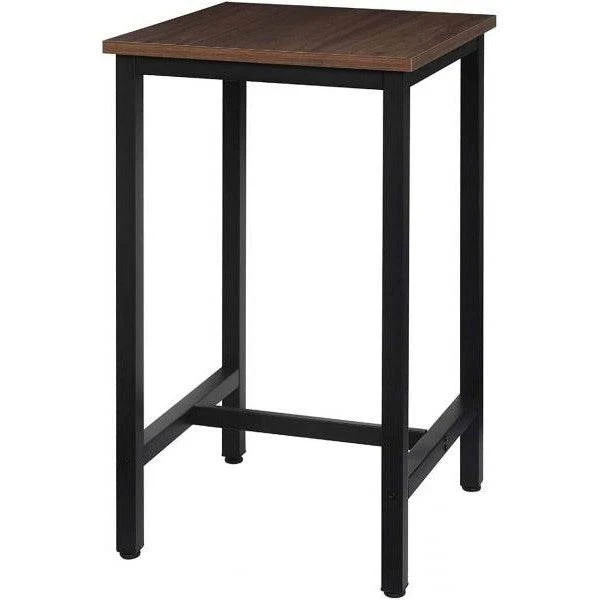 Bartisch aus Metallgestell, Tischplatte aus MDF dunkelbuche