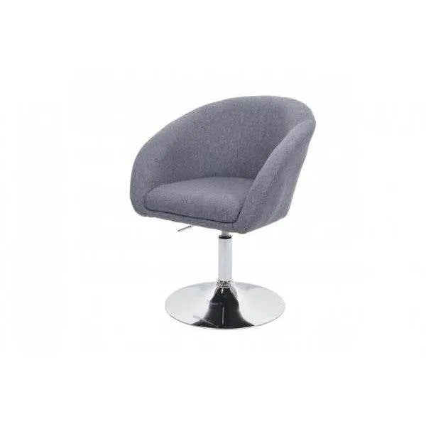 Esszimmerstuhl HWC-F19, Küchenstuhl Stuhl Drehstuhl Loungesessel, drehbar höhenverstellbar ~ Stoff/Textil dunkelgrau