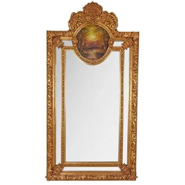 ANTIK BAROCKSPIEGEL GOLD GANZKÖRPERSPIEGEL 210CM ANKLEIDESPIEGEL