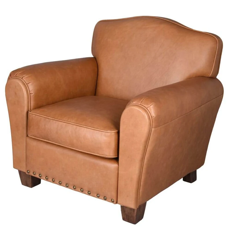 LEDER SESSEL COGNAC CLUBSESSEL ART DECO ARMLEHNSESSEL RETRO SITZMÖBEL