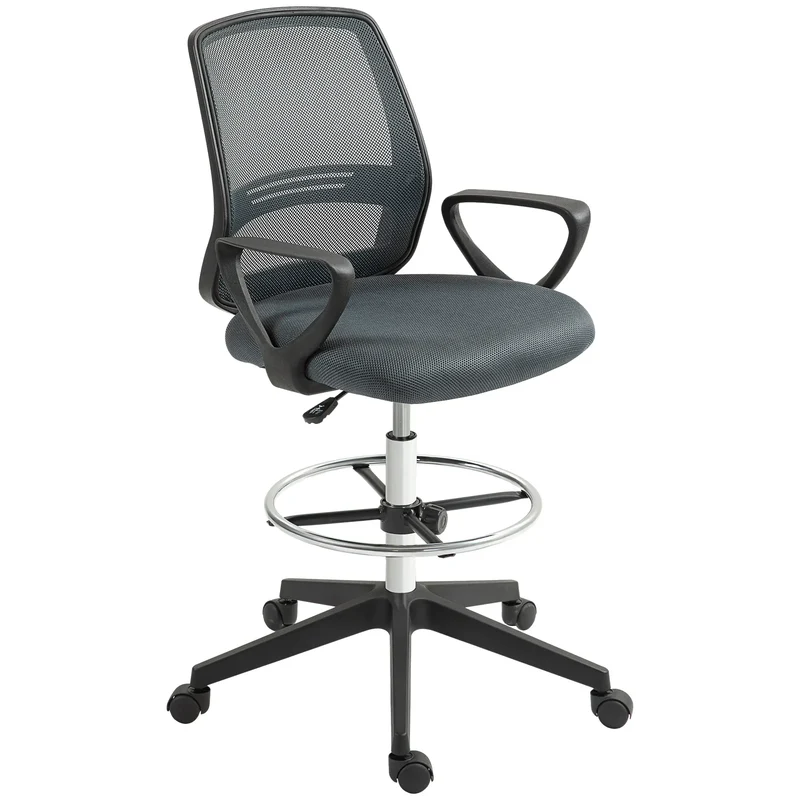 Bürostuhl Ergonomischer Schreibtischstuhl mit Armlehnen Grau