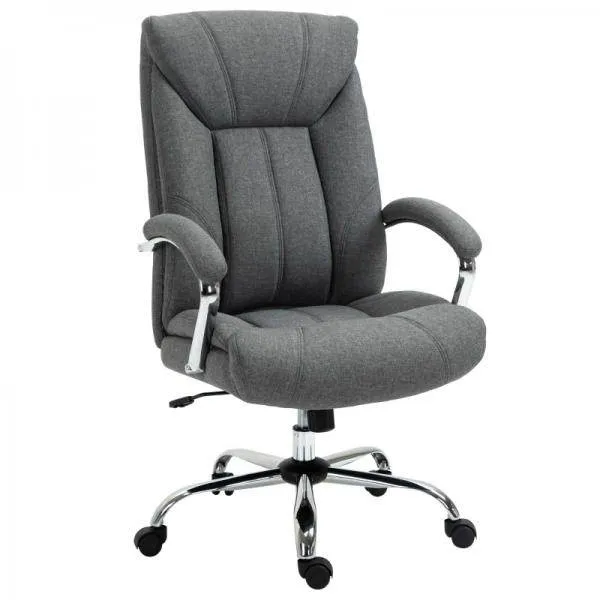 Bürostuhl mit Wippfunktion ergonomischer Stuhl höhenverstellbarer Drehstuhl Nylon Grau