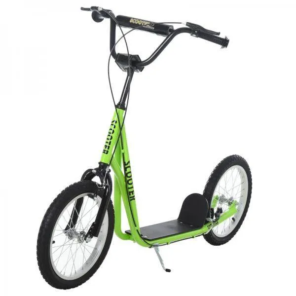 Kinderroller Scooter Tretroller Cityroller Kickscooter Kickboard mit Luftreifen 16 Zoll Grün