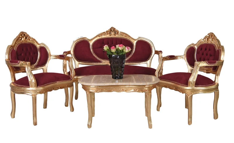 SOFAGARNITUR SITZGRUPPE BAROCK SOFA SESSEL COUCHTISCH