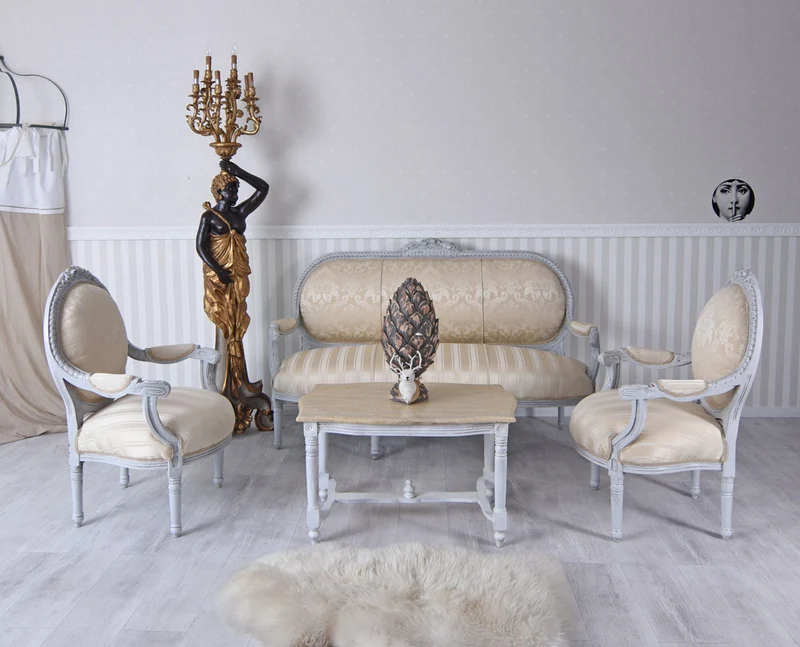 SITZGRUPPE BAROCK SITZGARNITUR SALON SITZMÖBEL SOFAGARNITUR