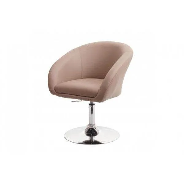 Esszimmerstuhl HWC-F19, Küchenstuhl Drehstuhl Loungesessel, drehbar höhenverstellbar ~ Kunstleder taupe