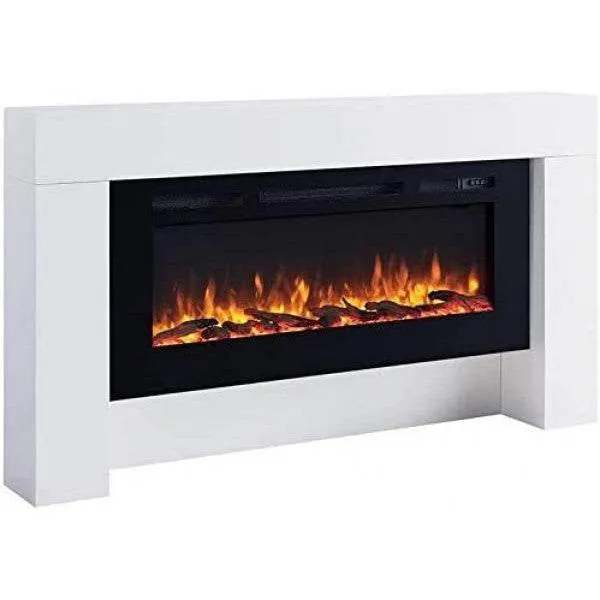BALDERIA Elektrokamin Zeus 2000 Watt, 2 Heizstufen, Echtfeuereffekt Weiss