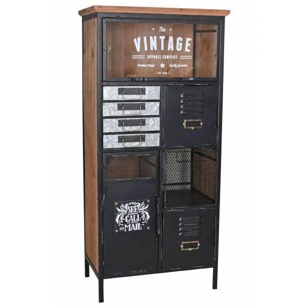 Schubladenschrank „SAN FRANCISCO“ – Industrial Vitrine & Kommode