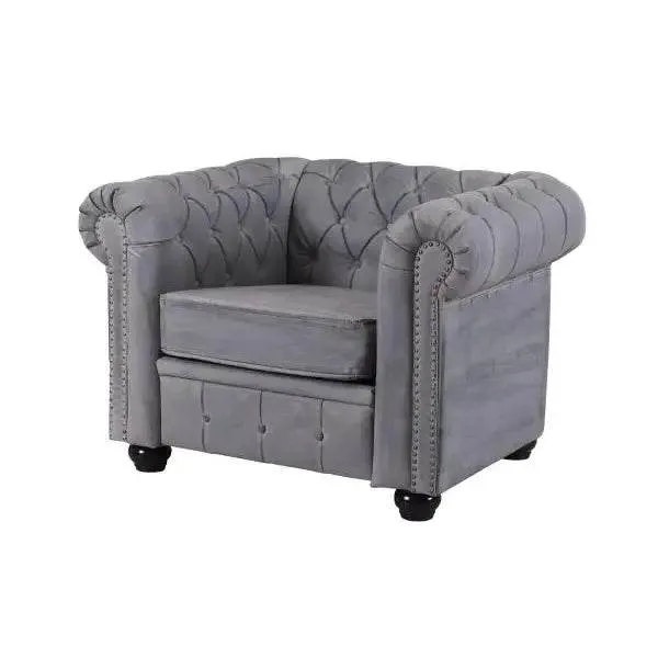 CHESTERFIELD BIBLIOTHEKSESSEL ECO LEDER ARMLEHNSESSEL BRITISH CHIC