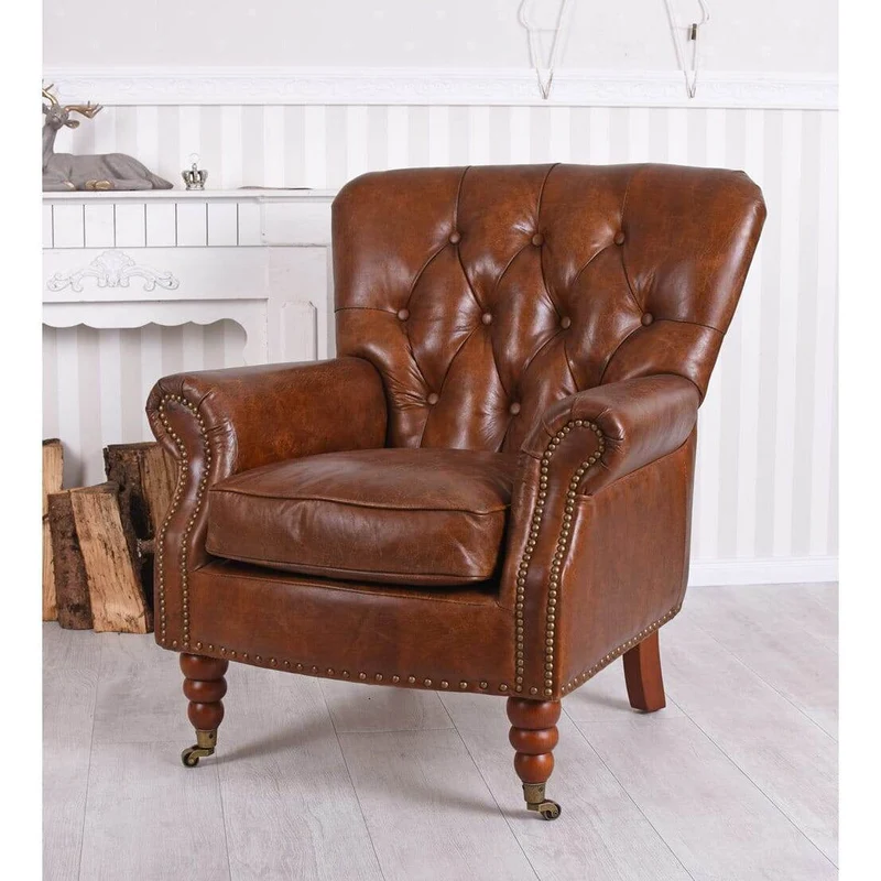 EXCLUSIVER ENGLISCHER CLUBSESSEL CHESTERFIELD LEDER