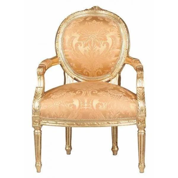 Königlicher Medaillon Sessel Barockstil Gold