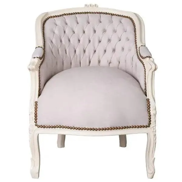 BERGERE EN CONFESSIONAL BAROCK SESSEL CREME-WEISS HELLGRAU