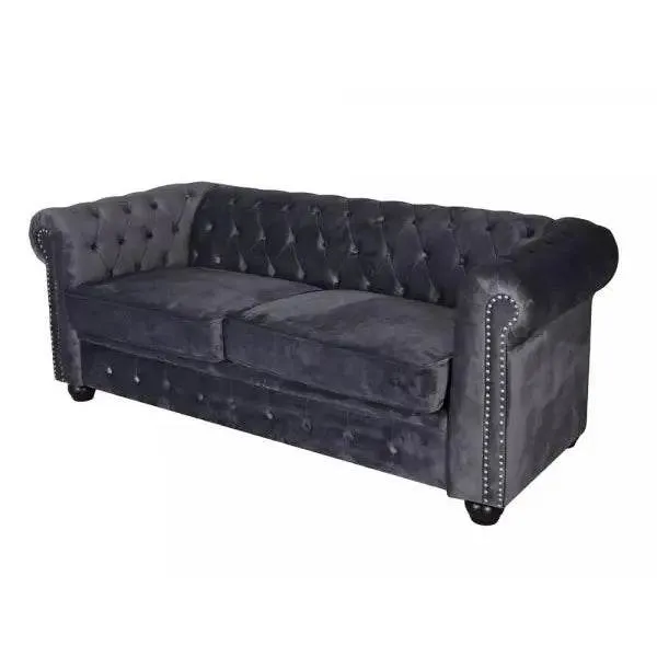 Zweisitzer Sofa Samt Grau