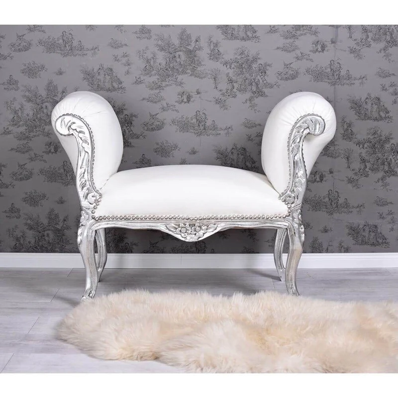 SITZBANK BAROCK BANK HOCKER TOILE DE JOUY SOFA SHABBY CHIC