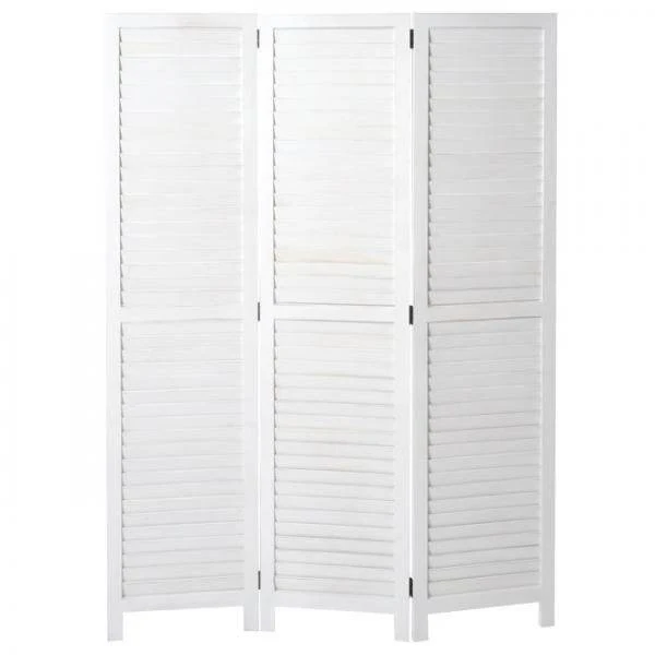 Paravent HWC-C30, Raumteiler Trennwand Sichtschutz, Shabby-Look Vintage, 170x120cm ~ weiß