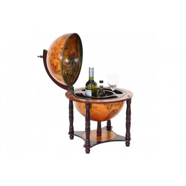 Globusbar Tischbar Minibar Weinregal, Weltkugel Ø 33cm