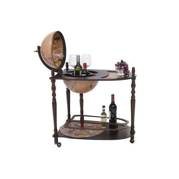 Globusbar mit Tisch Minibar Hausbar Tischbar, Weltkugel rollbar