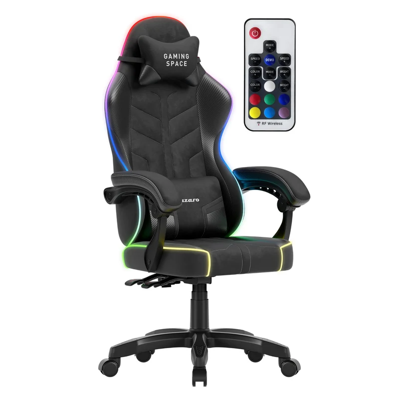 Fotel gamingowy welurowy Huzaro Force 2.7 RGB Black OUTLET