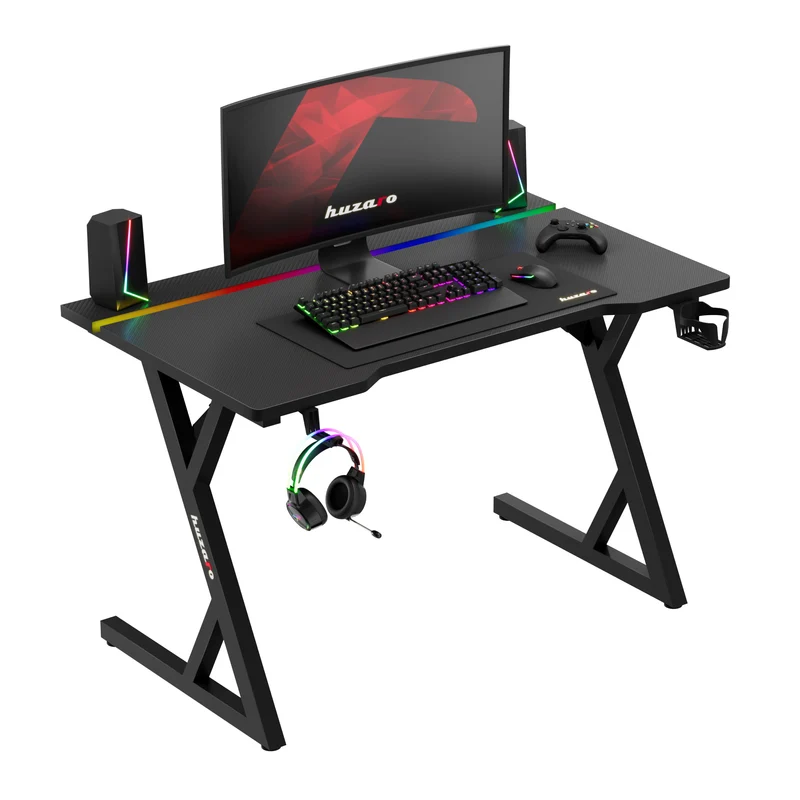 Gaming-Schreibtisch mit LED-Beleuchtung Hero 2.4 RGB Schwarz
