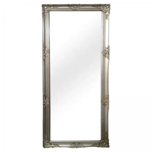Wandspiegel Holzrahmen silber 100x200cm Antik-Stil barock