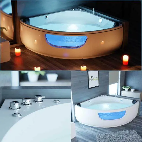 Eckwhirlpool Badewanne PAROS 135x135