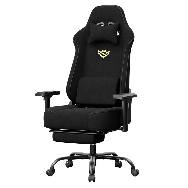 Gamingstuhl mit Fußstütze und 4D-Armlehnen