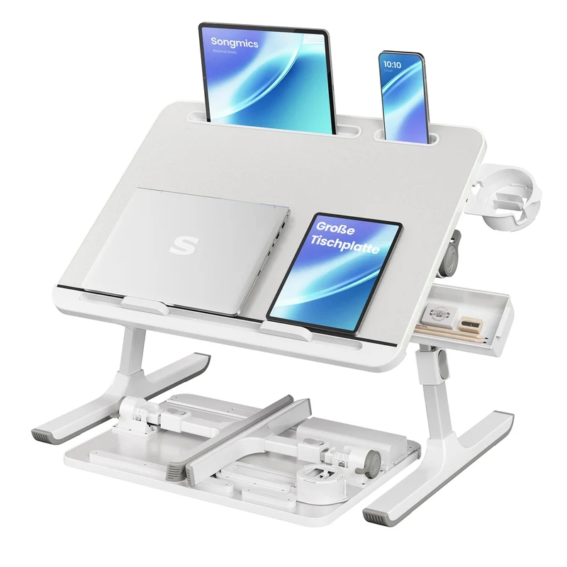 Laptoptisch mit verstellbarer Tischplatte und Schublade