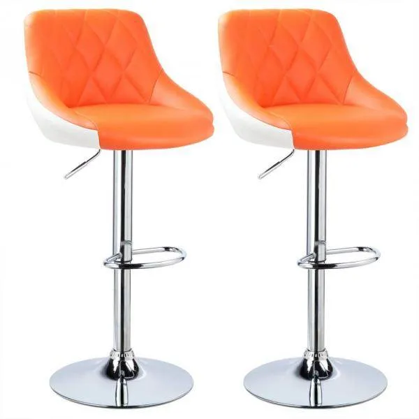 2er-Set Barhocker zweifarbig Modell Marc Orange+weiss