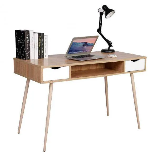 Schreibtisch Computertisch Arbeitstisch Holz Stahl