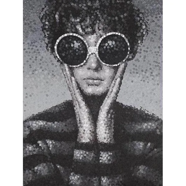 Wandbild Ölbild Frau mit Sonnenbrille 90x120 cm
