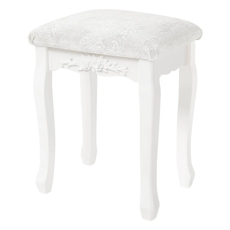 Schminkhocker Polsterhocker Cremeweiss