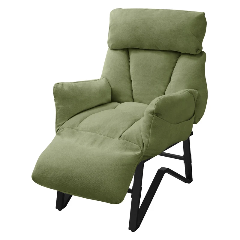 B-Ware Loungesessel mit Armlehnen Grün Relaxsessel mit Leinenbezug ML-Design