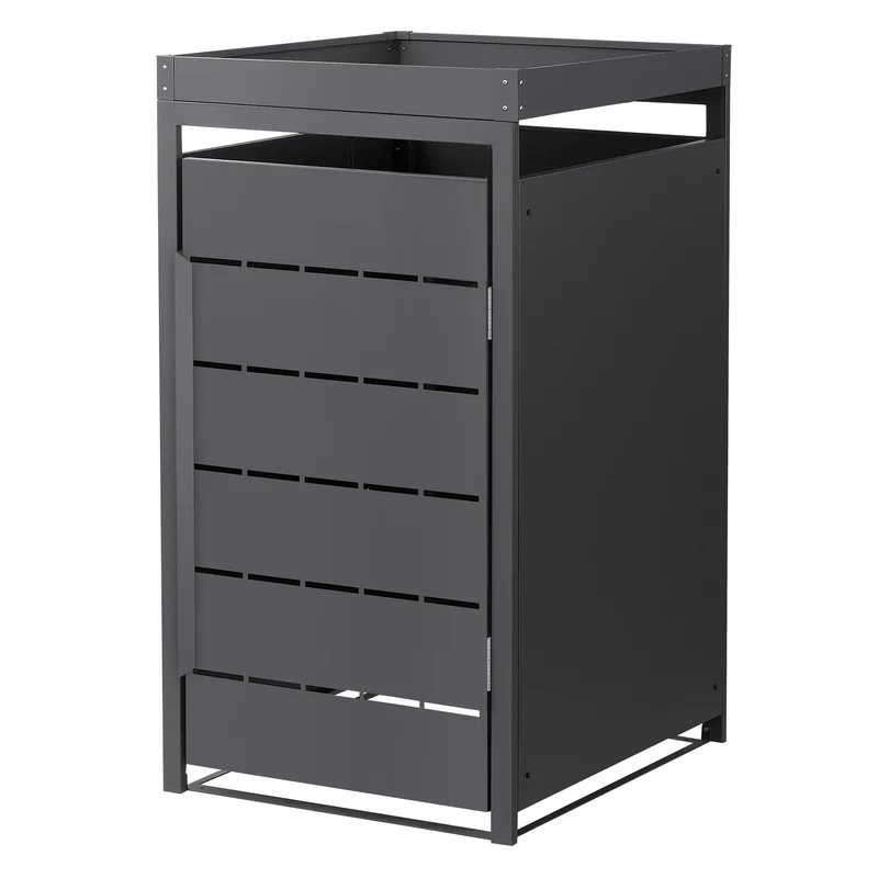Mülltonnenbox mit Pflanzdach 1er bis 240 Liter 68x80x124 cm aus Stahl in Anthrazit ML-Design